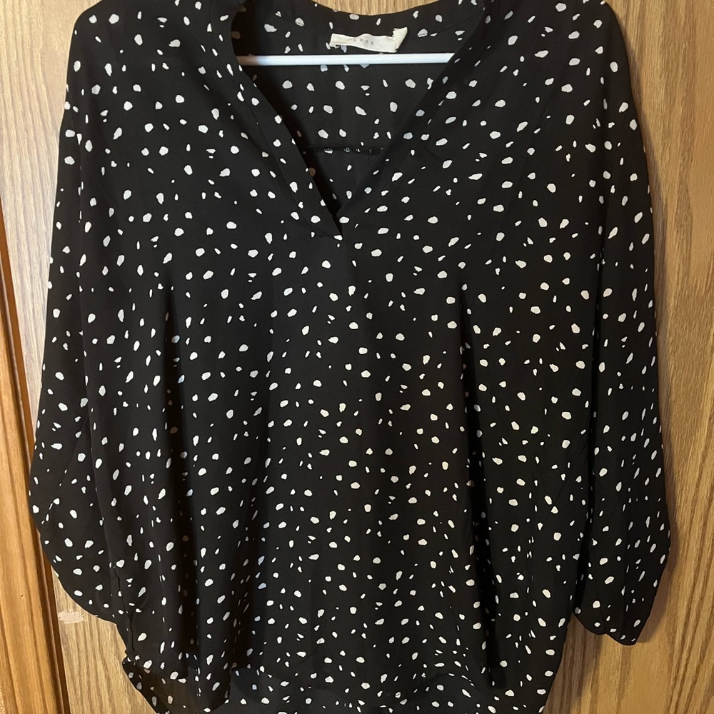 Black and White Polka Dot Women's Blouse